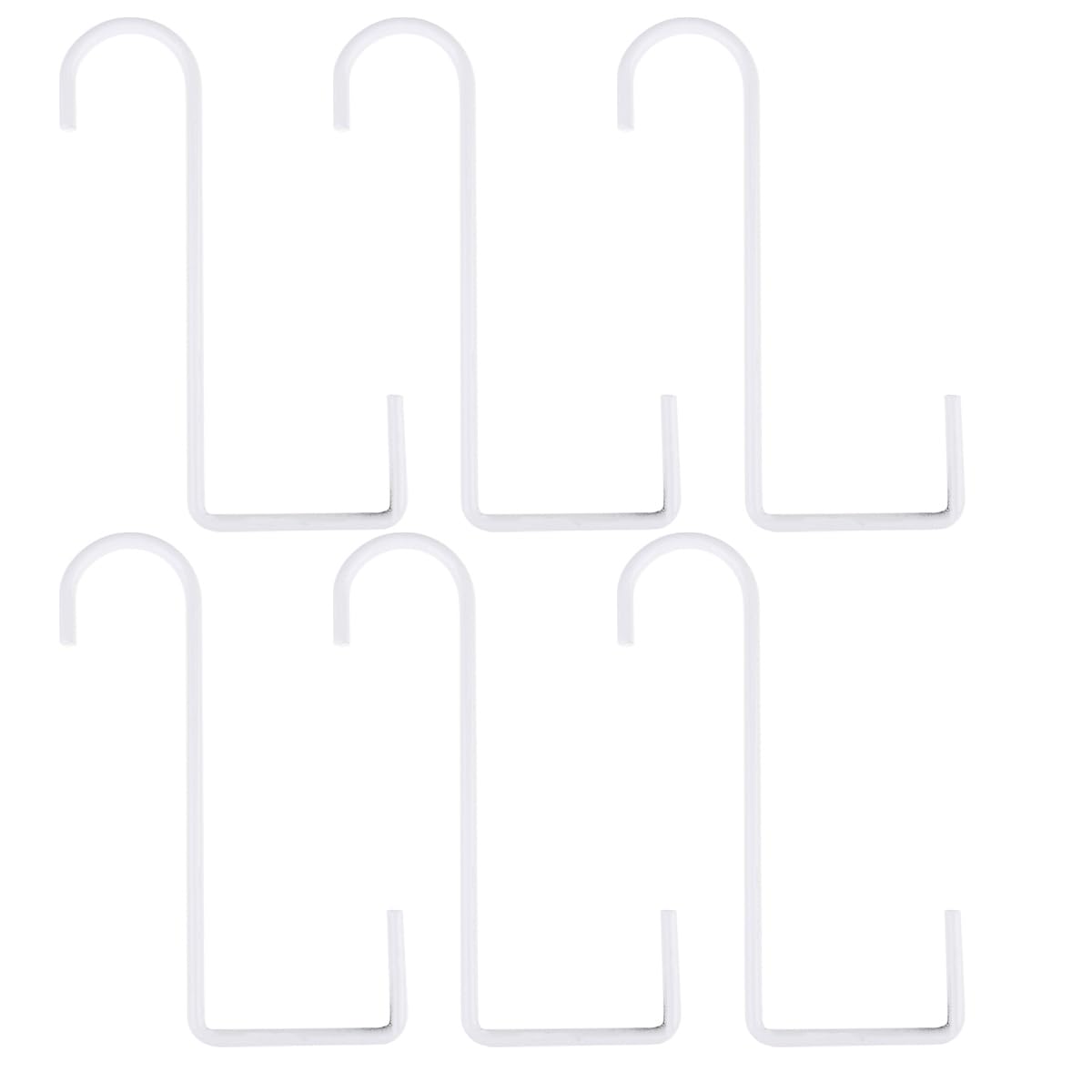 OUNONA Wall Mounted Hooks 6 Pack Small Hanging Hooks Steel Fence Hook for Indoor Outdoor Use Hanging Basket Bracket Planter Clothes Hanger Garden Kitchen Organizer