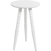 Silverwood Allison Round Accent Table with Turned Legs, White