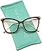 WearMe Pro - New Elegant Oversized Clear Cat Eye Non-Prescription Glasses (Clear Brown, 51)