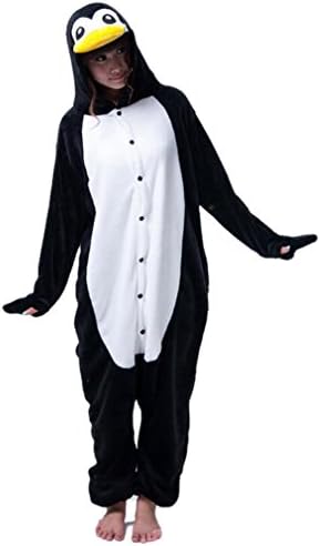 Harvey Unsex Men's Women's Nightclothes Sleepwear Cosplay Kigurumi Flannel Anime Cartoon Onesie Adult Pajamas Nighty Penguin Size M