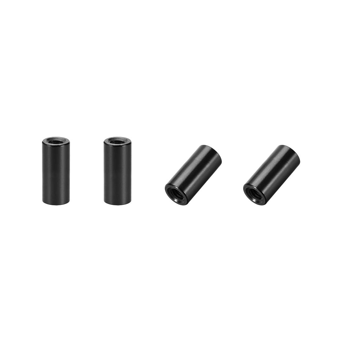 sourcing map 4 Pcs M3x12mm Round Aluminum Standoff Column Spacer Female Black for Drone FPV Quadcopter Racing RC Multirotors Parts DIY
