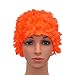 Medifier Lace Vintage Swim Cap Floral Petal Retro Style Bathing Caps for Women Rose Orange