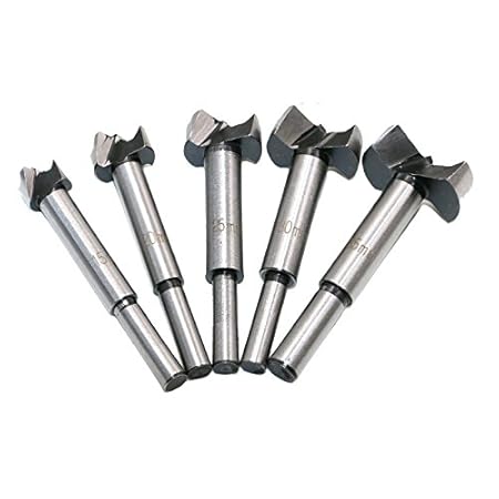 Generic 5pcs/set Forstner Tips Hinge Boring Drill Bit Set 15/20/25/30/35mm Wood Drills Wood Boring Hole Saw Cutter Tool HT701