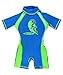 Swimfree Boys Blue/Green Floating Swimsuit Sun Protection Swim Suit Spf+50 Flotation Suit Size Smallmall For Kids Age 1.5-3.5 Years Old