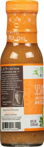 PRIMAL KITCHEN SESAME GINGER VINAIGRETTE & MARINADE SALAD DRESSING MADE WITH AVOCADO OIL, PALEO FRIENDLY & KETO CERTIFIED, 8 FLUID OUNCES
