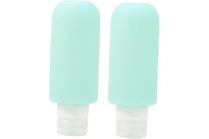 VILLCASE 2pcs 200ml Silicone Travel Bottles for Toiletries, Green Refillable Shampoo and Lotion Containers,