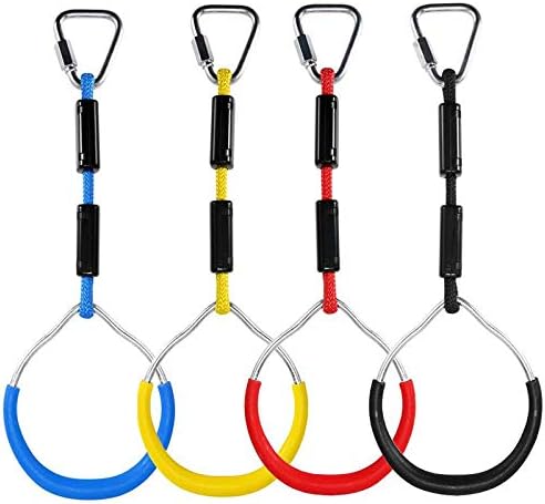 Glossia Colorful Swing Gymnastic Rings Outdoor Sets Playground Equipment for Ninja Line Monkey Ring Climbing Ring Obstacle Ring Swing Toys Set