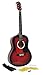 Martin Smith 6 Full Size Acoustic Guitar with Strap, Strings and Picks, Red (W-100-RD-PK)