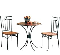 Coaster 5939 Metal and Wood 3-Piece Bistro Table/Chair Set