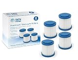 Fette Filter - Pleated Vacuum Filter Compatible with Black + Decker SMARTECH 2-in-1 Cordless Lithium Stick Vacuums. Compare to Part # VPF20 (Pack of 4)