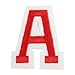 Sorrento Crafts 26pcs Letter Embroidered Iron On Patches for DIY Clothing Badges Red Alphabet
