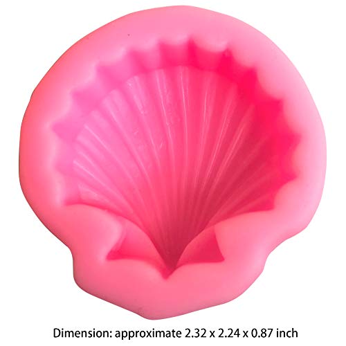 ScivoKaval Beach Theme Starfish Ocean Seashell Mermaid Tail Wedding Birthday Party Cake Silicone Mold Baking Chocolate Fondant Cupcake Soap Candy Decor Sugar Craft Gum Paste Clay Making Molds Set of 4