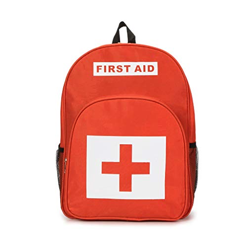 Jipemtra First Aid Backpack Bag Empty Emergency Red Medical Backpacks 1st Aid Back Pack for Camping Hiking Trekking Adventures Home Health First Responder (Orange Backpack) — image 1