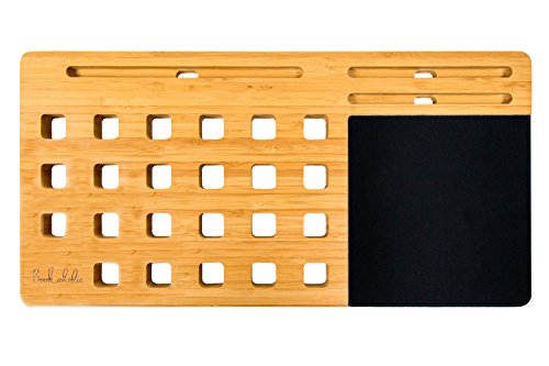 BOOKAHOLIC Lap Desk, Premium Bamboo Gamer's Lap Tray with Built-in Mouse Pad For 11", 13", 15" Laptops, Lap Table Board, Laptop Tablet Ipad Cellphone Stand, BONUS Signature Cotton Tote