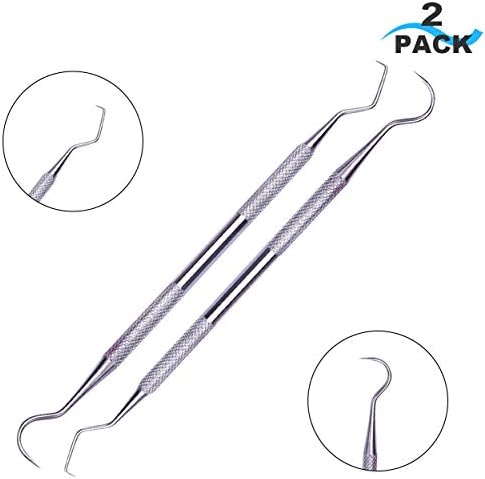 Professional Dental Scraper Tool - Dentist Pick, 2-Pack Medical Stainless Steel, Dental Tarter Scraper for Tooth Stains Remover, Dentist Home Use Tools
