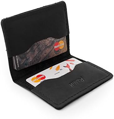 RONIN Slim Wallet Wallets Credit Business Card Holder Rustic Brown Vintage Genuine Leather Minimalist Accessories Business Card Holder for Men Women