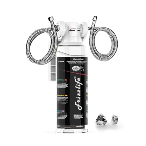 Frizzlife Under Sink Water Filter System-High Capacity Direct Connect Under Counter Drinking Water Filtration System-0.5 Micron Quick Change Removes 99.99% Lead, Chlorine, Bad Taste & Odour