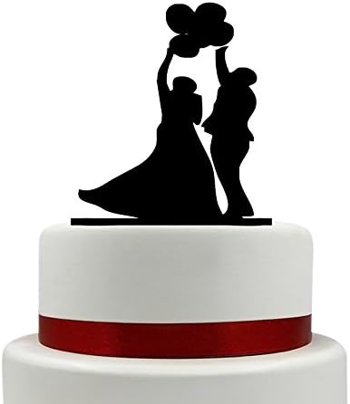 Cute Lover with Gas Wedding Acrylic Cake Topper Personalized Heart with Name Cake Topper Birthday Cake Topper