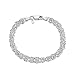 Amberta Unisex's 925 Sterling Silver Byzantine Chain Bracelet: 19 cm / 7.5 inch - Rounded Design