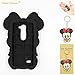 LG K7 Case,LG K7 Soft Silicone Gel Rubber Case,Robot Minions 3D Cartoon Red Mouse Minnie Skin Case Cover for LG K7 +Cartoon Key Chain
