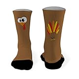 Gone For a Run Running Printed Mid Calf Socks Goofy Turkey - LARGE - fits Men's Shoe size 10...