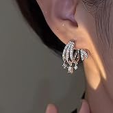 Gixaxak 14K Gold Plated Sterling Silver Earrings for Women | Helix Cartilage Piercing Jewelry | Dainty Moissanite Earrings Dangle Hoop Earrings