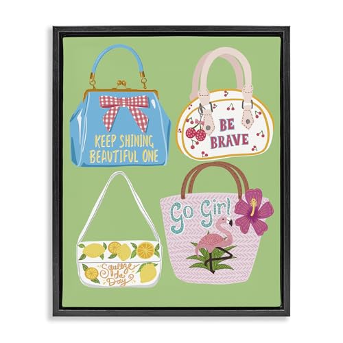 Stupell Industries 'Girl Vibes Handbags'| Floating Frame Canvas Art