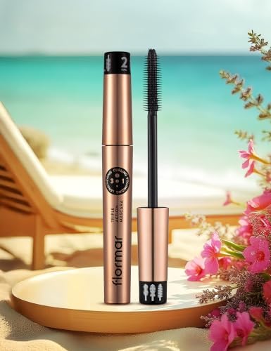 Triple Action Mascara Mit Silikonbürste. Mascara, 3-in-1, Volumen, Länge & Pflege, tubing mascara schwarz, Ohne Verklumpen, Wimperntusche Mit Arganöl