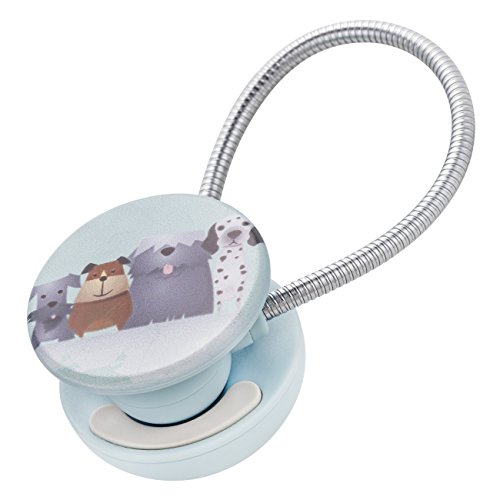 Disc Reading Light by WITHit - LED Book Light with Chrome Neck for Books, E-Reader and E-Book Light… (Dogs)