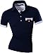 jeansian Men's Casual Slim Fit Short Sleeves Polos Shirts T-Shirts Tees U012 Navy XL