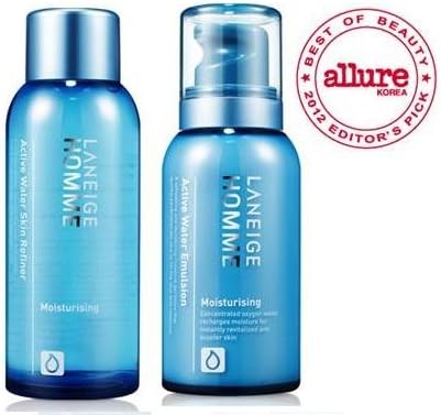 KOREAN COSMETICS, AmorePacific_ Laneige Homme, ACTIVE WATER 2-piece set (SKIN REFINER150ml+ EMULSION125ml) (moisturizing, vitality)[001KR]