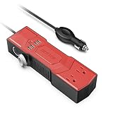 BESTEK 200W Power Inverter with Cigarette Lighter Socket DC 12V to 110V AC Car Converter 4.8A 4 USB Charger Car Adapter