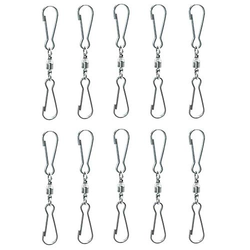 Lvcky Dual Clip Swivel Hanging Hooks for Spinning Windsocks and Any Kites, Flower Pots, Plants, Bird Feeders, Solar Lights, Flag Pole（Pack of 10） - Thumbnail 2