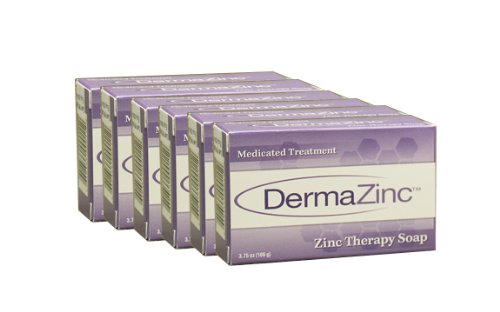 DermaZinc Zinc Therapy Soap, 4.25 Ounce (120 gram) Per Bar - 6 Pack