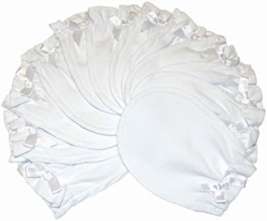 Soft White - 6 Pairs Cotton Newborn Baby/infant No Scratch Mittens Gloves