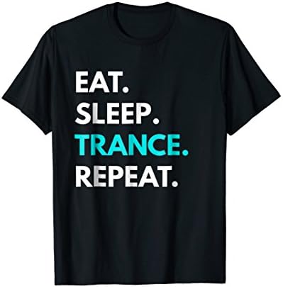 Mens Eat Sleep Trance Repeat t-shirt - Trance Music Tee Large Black