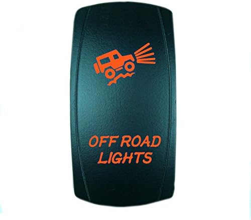 QUNQI STAR 5 pin Laser Backlit Rocker Switch OFF ROAD LIGHTS 20A 12V On/off LED Light Toggle Switch (Orange)