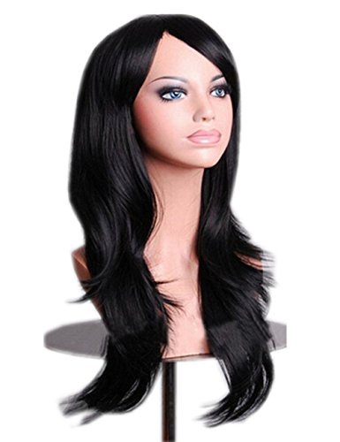 70cm women lady long hair wig curly wavy synthetic anim…