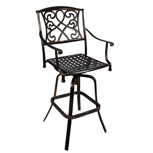 Outdoor Cast Aluminum Swivel Bar stool Patio Furniture Antique Copper
Design