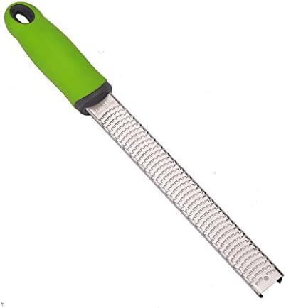 ECALOO Kitchen Utensil Classic Stainless Steel Zester/Grater for Lemon,Cheese,Ginger,Garlic,Nutmeg,Citrus,Spice,Carrot,Vegetables and Fruits+Safety Cover-Green