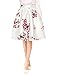Woman Floral Prints High Waist Pleated A Line Midi Skirt White / S