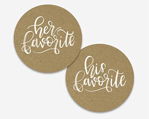 Orange Umbrella CoHis Favorite & Her Favorite Wedding Stickers, Choose Your Colors, Wedding Favor Stickers (#488-1-WT-KR)