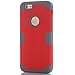 iPhone 6 Case 4.7, iPhone 6 Cases Hard Cover Shell TPU Rubber 2 Piece Ultra Slim Thin Bumper Covers Apple iPhone 6S Case Durable Protective Design Hybrid Defender Heavy Duty Shockproof (Red Grey)