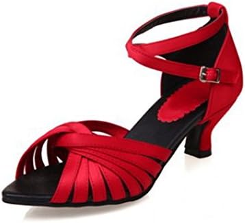 SFNLD Women's Retro Pointy Peep Toe Cross Strap Low Block Heels Sandals