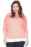 Plus Size Monotone Stripe Dolman Sleeve Top