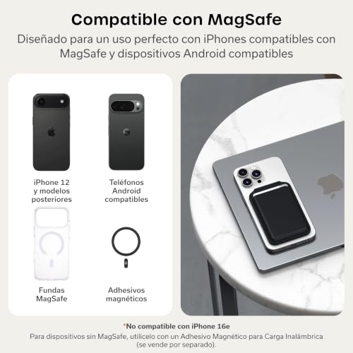 Satechi Cartera magnética Magsafe, tarjetero con doble solapa, 4 ranuras con NFC frontal, soporte ajustable para iPhone 17/16/15/14/13/12, accesorio de viaje, color negro