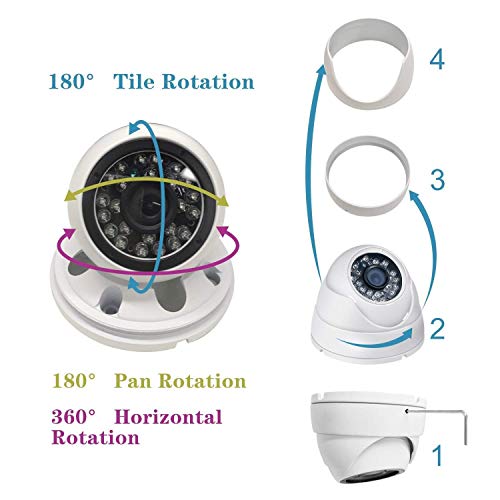 Analog CCTV Dome Camera,Anpvees HD 1080P 4in1 (TVI/CVI/AHD/CVBS) 2