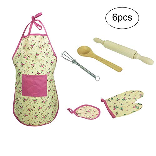 image for Per 6pcs Kids Baking Set, Children Bakeware Kit Include Apron,Oven Glo