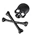 3D Metal Skull Crossbones Emblem Car Truck Motor Decal Badge Sticker -Black