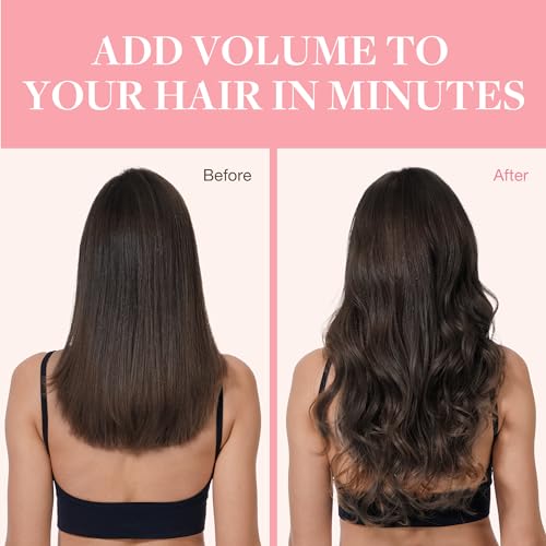 GOO GOO Adhesive Hair Extensions Natural Hair, 40 cm 90 g 7pcs, Real Natural Human Hair Extensions, 2 Dark Brown